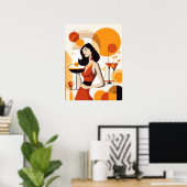 ヴィンテージ尾骨のある女性 ポスター (ホームオフィス)