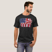 ヴィンテージ屋上用アメリカ国旗の贈り物 Tシャツ (正面フル)