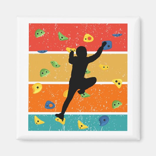 ヴィンテージ屋内岩登山 マグネット (正面)