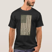 ヴィンテージ屋外カモフラージュUSA国旗 Tシャツ (正面)