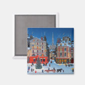 ヴィンテージ屋外クリスマスシーン マグネット (正面/裏面)