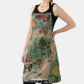 ヴィンテージ屋外パターン:ハイカー、自転車 エプロン (インサイチュ)