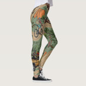 ヴィンテージ屋外パターン：ハイカー、自転車 レギンス (右)