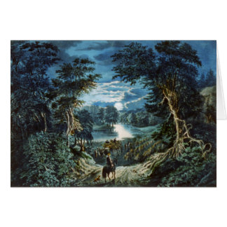 ヴィンテージ山のイラストレーション(中ブランク)カード