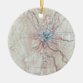 ヴィンテージ山シャスタトポグラフィマップ セラミックオーナメント (正面)