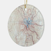 ヴィンテージ山シャスタトポグラフィマップ セラミックオーナメント (左)