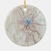 ヴィンテージ山シャスタトポグラフィマップ セラミックオーナメント (裏面)