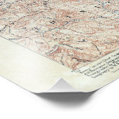 ヴィンテージ山シャスタトポグラフィマップ フォトプリント            (角)