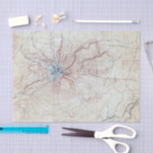 ヴィンテージ山シャスタ地形図 薄葉紙 (クラフト)