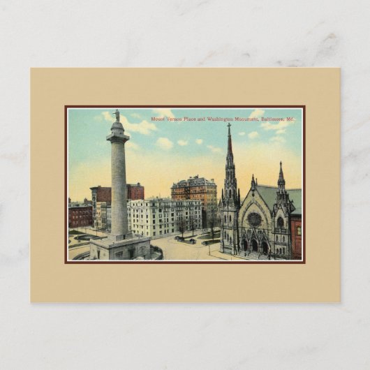 ヴィンテージ山バーノンプレイスボルチモアメリーランド ポストカード (正面)