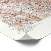 ヴィンテージ山ホイットニーCalifornia地形図 ポスター (角)