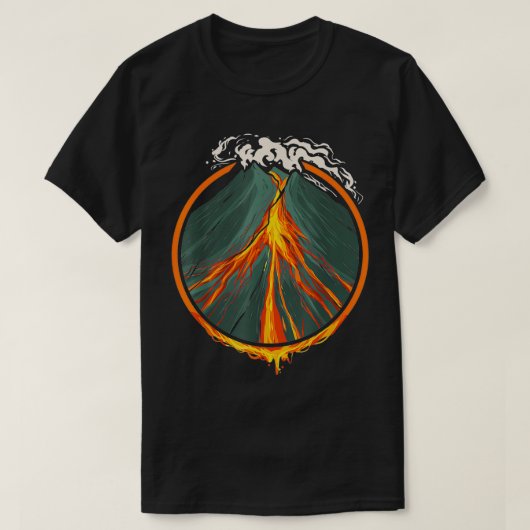 ヴィンテージ山メラピ火山 Tシャツ (デザイン正面)