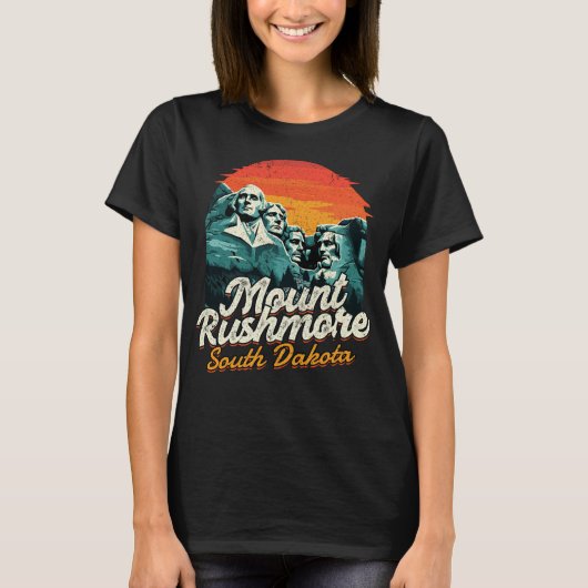 ヴィンテージ山ルシュモアサウスダコタ国立公園 Tシャツ (正面)