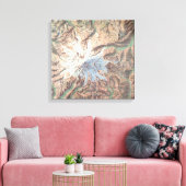 ヴィンテージ山レイニアトポグラフィクスマップワシントン キャンバスプリント (インサイチュ (リビング))