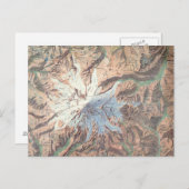 ヴィンテージ山レイニアトポグラフィクスマップワシントン ポストカード (正面/裏面)