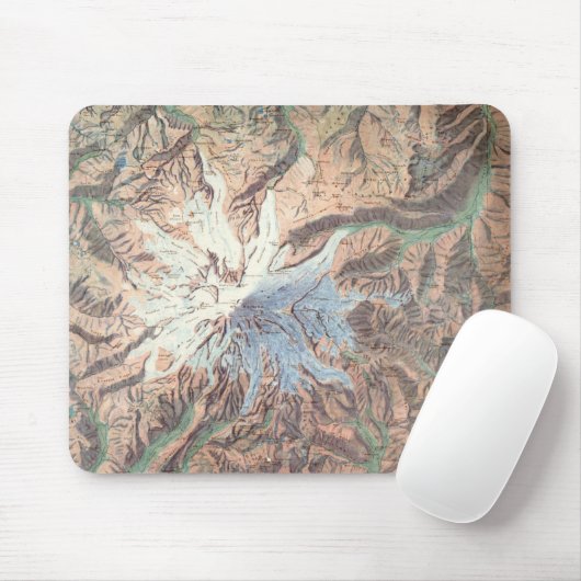 ヴィンテージ山レイニアトポグラフィクスマップワシントン マウスパッド (マウス)