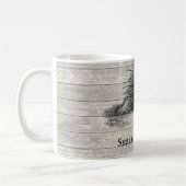 ヴィンテージ山嵐イラストレーション パーソナライズされた コーヒーマグカップ (左)