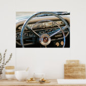 ヴィンテージ山形のステアリングホイールとダッシュボード ポスター (キッチン)