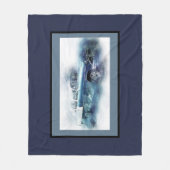 ヴィンテージ山形(青) フリースブランケット (正面)