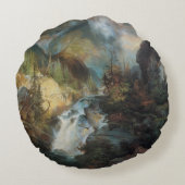 ヴィンテージ山景滝in山byモラン ラウンドクッション (裏面)