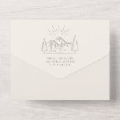 ヴィンテージ山素朴アメジストRSVP QRコード オールインワン招待状 (裏面)