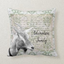 ヴィンテージ山素朴羊ファミリーモノグラム名 クッション