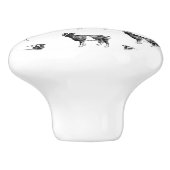 ヴィンテージ山羊プリントパタカスタムーン背景色 セラミックノブ (側面)