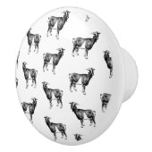 ヴィンテージ山羊プリントパタカスタムーン背景色 セラミックノブ (右)