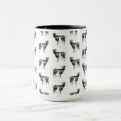 ヴィンテージ山羊プリントパタカスタムーン背景色 マグカップ (中央)