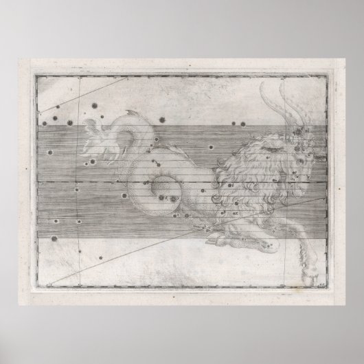 ヴィンテージ山羊座星占い星座図(165) ポスター (正面)