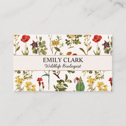 ヴィンテージ山花模様名刺 コーリングカード (正面)