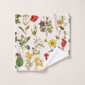 ヴィンテージ山花模様 バスタオルセット (ウォッシュタオル)