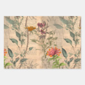 ヴィンテージ山花模様 ラッピングペーパーシート (正面)