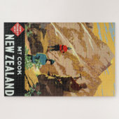 ヴィンテージ山調理師ニュージーランド旅行ポスター ジグソーパズル (横)