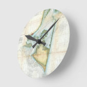 ヴィンテージ岬恐怖地図（1857年） ラウンド壁時計 (傾斜)