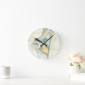 ヴィンテージ岬恐怖地図（1857年） ラウンド壁時計 (ホーム)