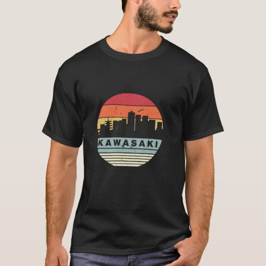 ヴィンテージ川崎スカイラインシルエット長袖T Tシャツ (正面)