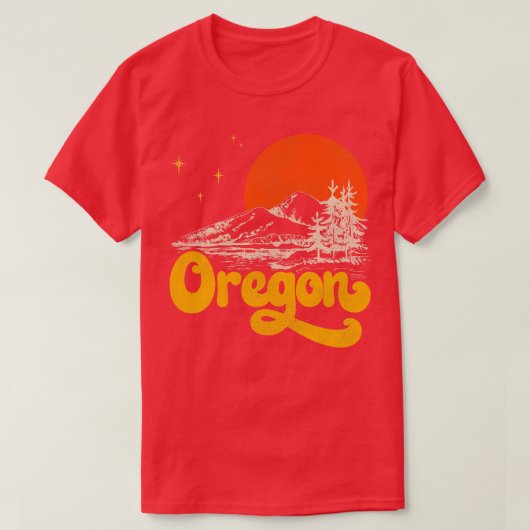 ヴィンテージ州のオレゴン中世紀動揺してAes Tシャツ (デザイン正面)