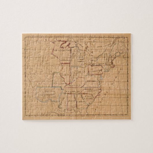 ヴィンテージ州の原稿統一された地図（1820年） ジグソーパズル (横)