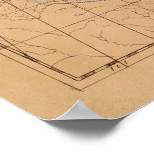 ヴィンテージ州の原稿統一された地図(1820年) ポスター (角)