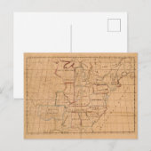 ヴィンテージ州の原稿統一された地図(1820年) ポストカード (正面/裏面)