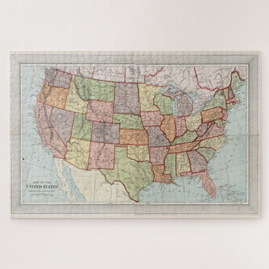 ヴィンテージ州の統一された地図(1887) ジグソーパズル (横)