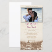 ヴィンテージ州キャピトルプライド結婚式招待状 (正面/裏面)