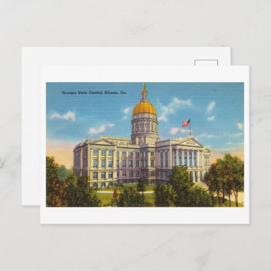 ヴィンテージ州キャピトルinアトランタ，ジョージア ポストカード (正面/裏面)