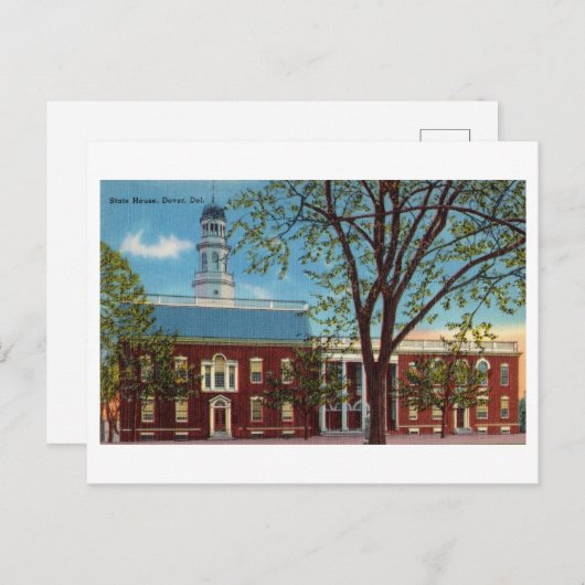 ヴィンテージ州キャピトルinドーバー，デラウェア ポストカード (正面/裏面)