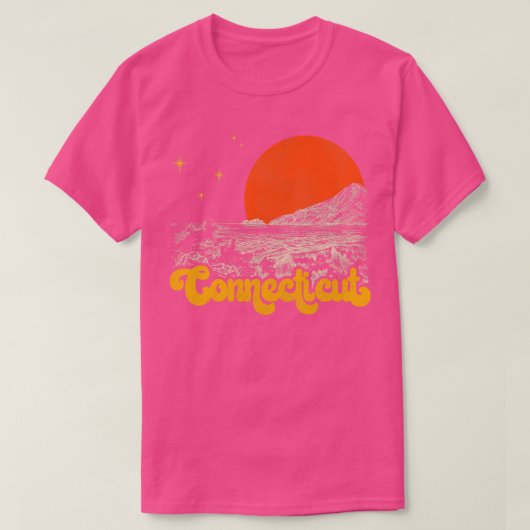 ヴィンテージ州コネチカット中世紀の苦悩 Tシャツ (デザイン正面)