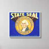 ヴィンテージ州シールワシントンアップルシアトルフルーツ キャンバスプリント (正面)