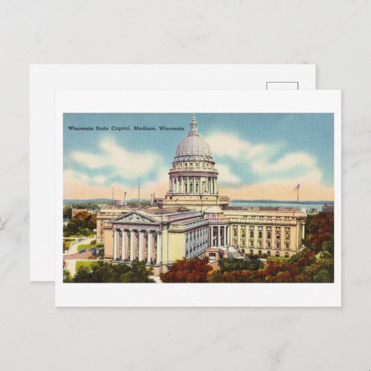 ヴィンテージ州首都ウィスコンシン州マディソン ポストカード (正面/裏面)