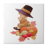 ヴィンテージ巡礼少年祈ズオンパンプキン タイル (正面)