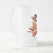 ヴィンテージ巡礼少年祈ズオンパンプキン フロストグラスビールジョッキ (正面左)